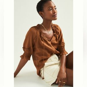Anthropologie Brown Blouse